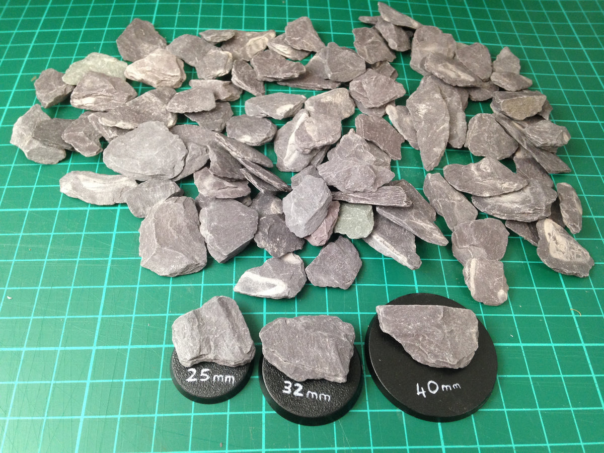 Natural Slate Chips – Warhammer or Miniature Basing Material Mixed